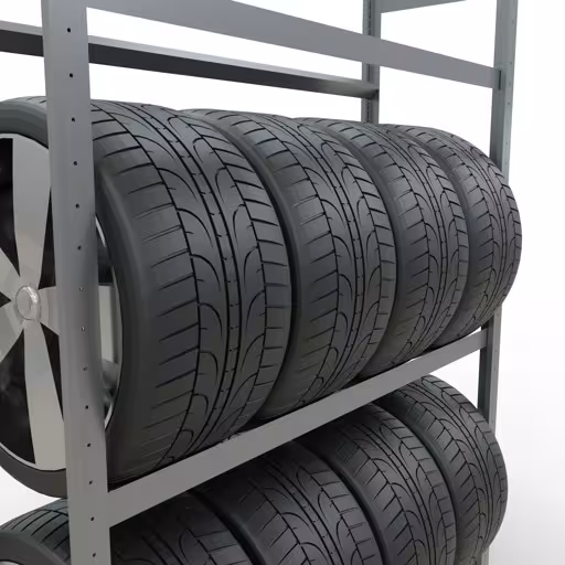 Produktbild Nr 8 des Artikels Grundregal, Räder-/Reifenregal, 2000 x 1300 x 400 mm (HxBxT), verzinkt, 3 Lagerebenen á 150 kg Fachlast pro Ebene Abbildung Nr 8 des Artikels Grundregal, Räder-/Reifenregal, 2000 x 1300 x 400 mm (HxBxT), verzinkt, 3 Lagerebenen á 150 kg Fachlast pro Ebene aus der Produktgruppe Fachbodenregale von der Marke Schulte Lagertechnik