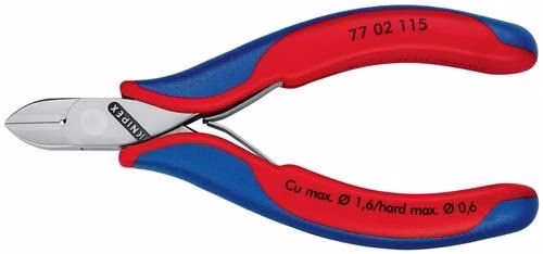 Elektronikseitenschneider Länge 115mm Form 0 Facette ja,klein 2K-Hülle KNIPEX