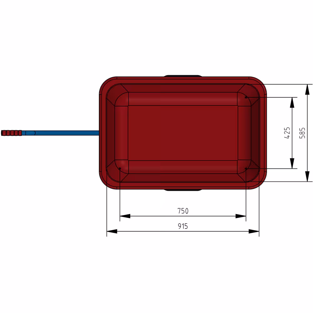 Produktgruppe Handwagen leicht Wanne aus Stahlrohr geschweißt, pulverbeschichtet blau RAL 5007, Deichsel anschraubbar Handwagen 4102V - Vollgummiräder Ø260 mm Breite 425 mm, Länge 750 mm von der Marke Fetra aus der Kategorie Transportsysteme
