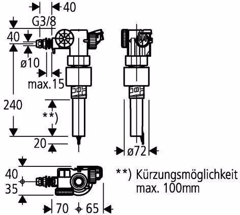 Technische Zeichnung 4063847 Füllventil für Spülkasten GROHE