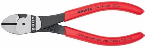 Kraftseitenschneider Länge 160mm poliert Form 0 Kunststoff-Überzug KNIPEX