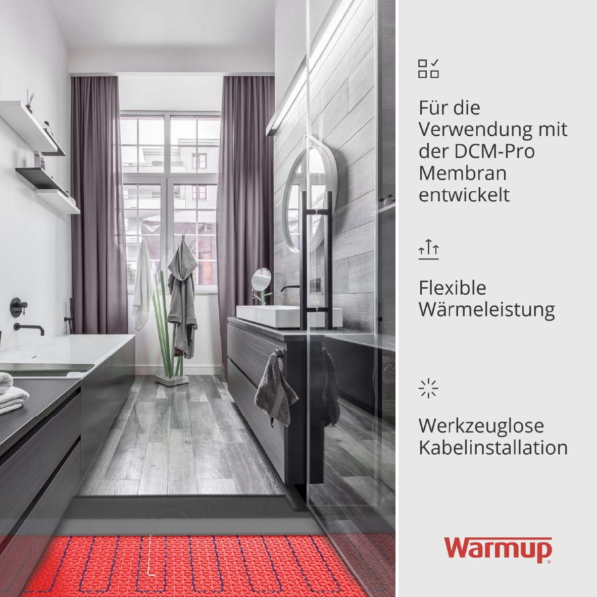 Ohne Text 3820048 Warmup DCM-PRO Heizleiter, 150 Watt, 1m², Länge 10.9m