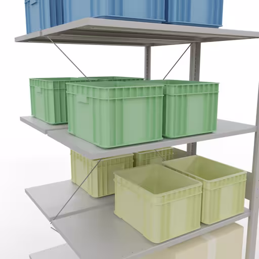 Anbauregal, Doppelregal, Fachbodenregal Stecksystem MULTIplus150, 3000 x 1000 x (2x1000) mm (HxBxT), 2x7 Fachböden, Kreuzstrebe, RAL 7035 lichtgrau mit der Artikelnr. 32757 Anbauregal, Doppelregal, Fachbodenregal Stecksystem MULTIplus150, 3000 x 1000 x (2x1000) mm (HxBxT), 2x7 Fachböden, Kreuzstrebe, RAL 7035 lichtgrau von Schulte Lagertechnik aus der Kategorie Fachbodenregale