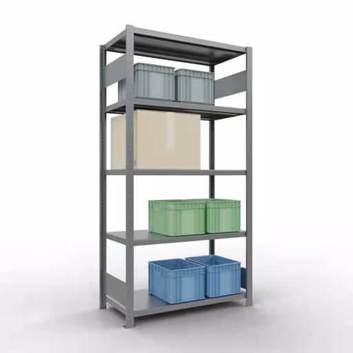 Produktbild Nr 14 des Artikels Grundregal, Fachbodenregal Stecksystem MULTIplus250, 2000 x 1000 x 500 mm (HxBxT), 5 Fachböden, Längenriegel, verzinkt Abbildung Nr 14 des Artikels Grundregal, Fachbodenregal Stecksystem MULTIplus250, 2000 x 1000 x 500 mm (HxBxT), 5 Fachböden, Längenriegel, verzinkt aus der Produktgruppe Stecksystem von der Marke Schulte Lagertechnik