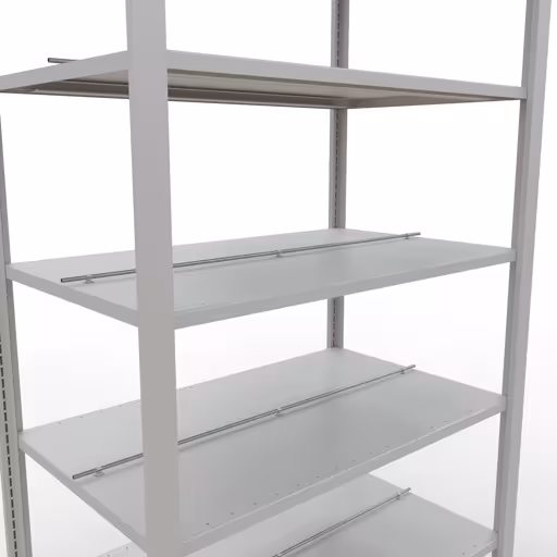 Abbildung Nr 15 des Artikels Grundregal, Büro-Fachbodenregal Stecksystem MULTIplus150, 2300 x 1000 x 600 mm (HxBxT), 7 Fachböden, Längenriegel, mit Mittelanschlag, lichtgrau aus der Produktgruppe Büroregale von der Marke Schulte Lagertechnik