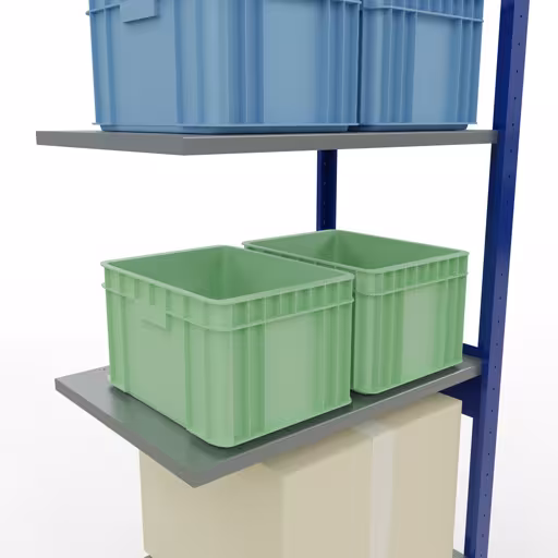 Zusatzbild des Artikels Anbauregal, Fachbodenregal Stecksystem MULTIplus150, 2500 x 750 x 500 mm (HxBxT), 6 Fachböden, Längenriegel, RAL 5010 enzianblau/verzinkt/verzinkt Zusatzbild des Artikels Anbauregal, Fachbodenregal Stecksystem MULTIplus150, 2500 x 750 x 500 mm (HxBxT), 6 Fachböden, Längenriegel, RAL 5010 enzianblau/verzinkt/verzinkt aus Anbauregal