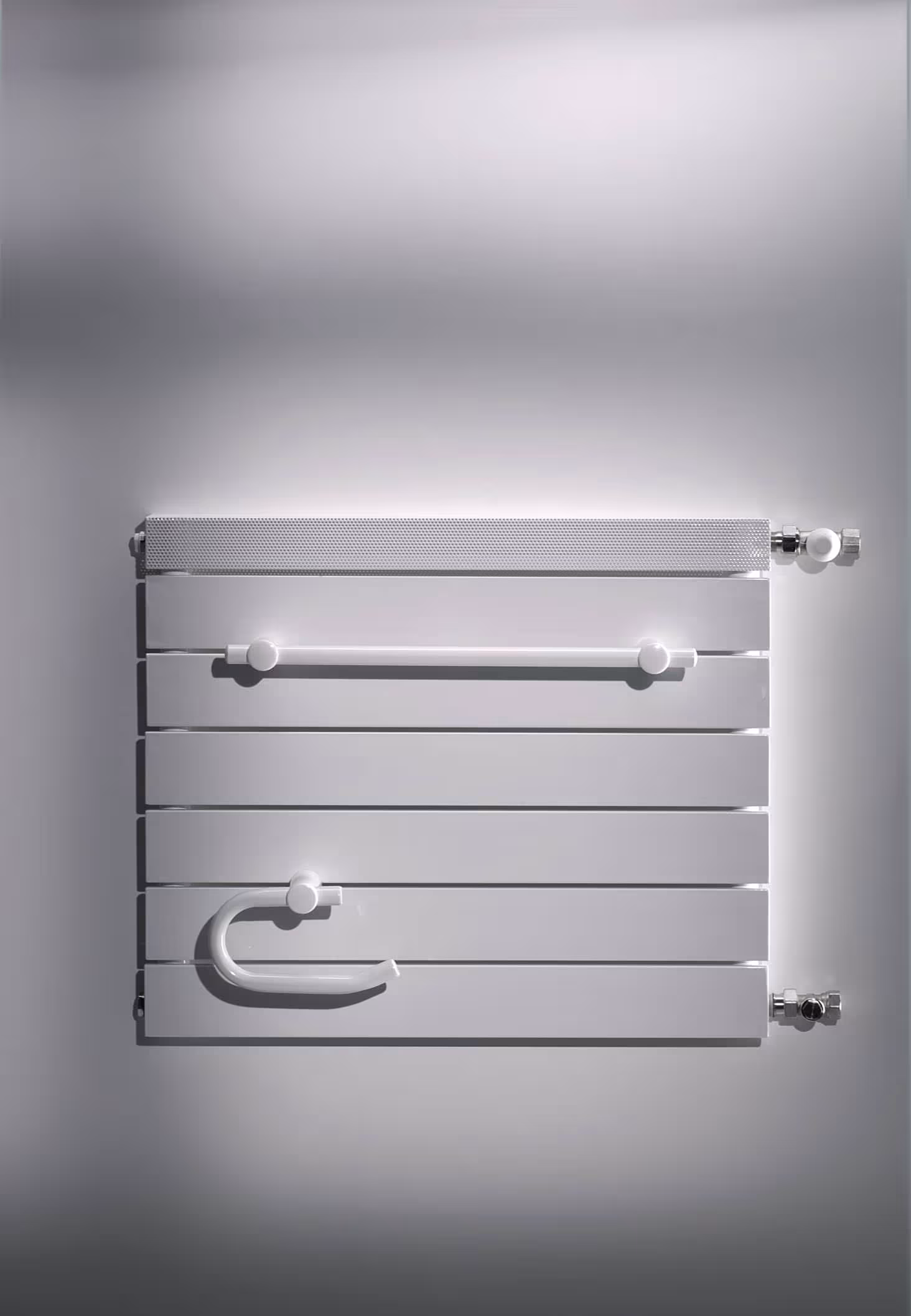 Andere Ansicht des Artikels Badheizkörper Pep 500 mm x 500 mm 242 Watt Seitenanschluss Weiß RAL 9003 aus der Kategorie Heizkörper