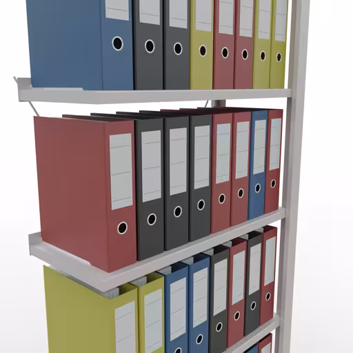 Abbildung Nr 12 des Artikels Anbauregal, Büro-Fachbodenregal Stecksystem MULTIplus85, 2000 x 750 x 300 mm (HxBxT), 6 Fachböden, Kreuzstrebe, mit Anschlagleiste, lichtgrau aus der Produktgruppe Büroregale von der Marke Schulte Lagertechnik