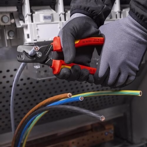 Kabelschere StepCut® XL Länge 225 mm Kopf brüniert VDE Mehrkomponenten-Hüllen KNIPEX