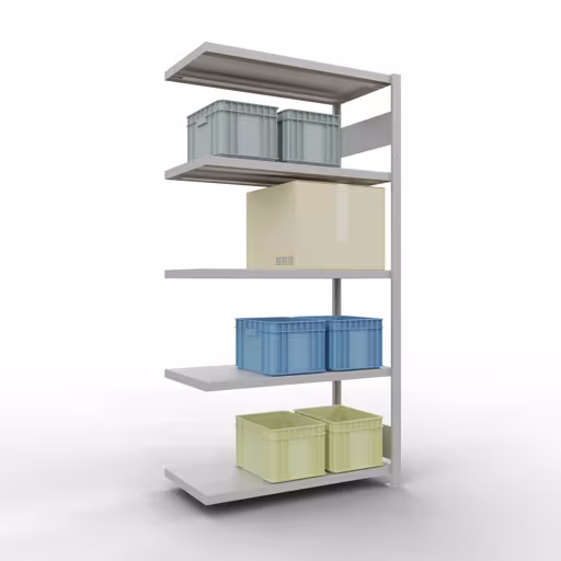 Produktbild Nr 12 des Artikels Anbauregal, Fachbodenregal Stecksystem MULTIplus250, 2000 x 1000 x 500 mm (HxBxT), 5 Fachböden, Längenriegel, RAL 7035 lichtgrau Abbildung Nr 12 des Artikels Anbauregal, Fachbodenregal Stecksystem MULTIplus250, 2000 x 1000 x 500 mm (HxBxT), 5 Fachböden, Längenriegel, RAL 7035 lichtgrau aus der Produktgruppe Stecksystem von der Marke Schulte Lagertechnik