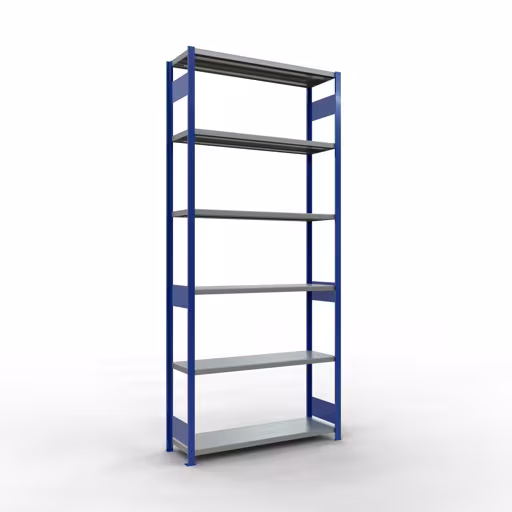 Abbildung Nr 9 des Artikels Grundregal, Fachbodenregal Stecksystem MULTIplus250, 3000 x 1300 x 400 mm (HxBxT), 7 Fachböden, Längenriegel, RAL 5010 enzianblau/verzinkt aus der Produktgruppe Stecksystem von der Marke Schulte Lagertechnik