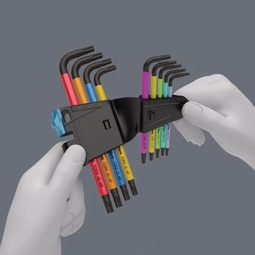 Detailbild 3982431 Winkelschraubendrehersatz 967 SL 9-teilig T8-T40 farbcodiert,mit Haltefunktion WERA