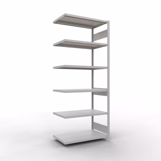 Anbauregal, Fachbodenregal Stecksystem MULTIplus330, 2500 x 1000 x 600 mm (HxBxT), 6 Fachböden, Längenriegel, RAL 7035 lichtgrau von der Marke Schulte Lagertechnik Anbauregal, Fachbodenregal Stecksystem MULTIplus330, 2500 x 1000 x 600 mm (HxBxT), 6 Fachböden, Längenriegel, RAL 7035 lichtgrau aus der Kategorie Anbauregal mit der Artikelnummer 33866-LR