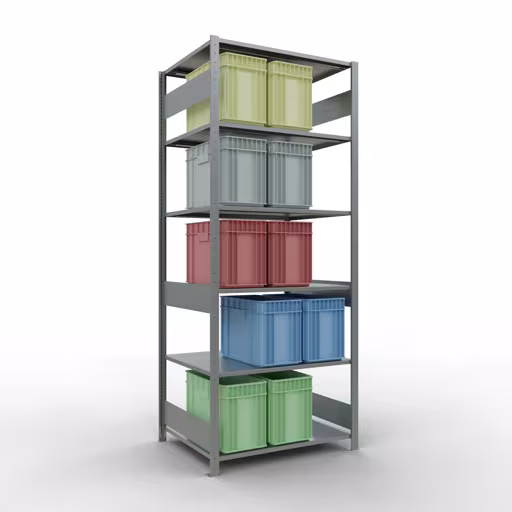 Zusatzbild des Artikels Grundregal, Fachbodenregal Stecksystem MULTIplus150, 2500 x 1000 x 800 mm (HxBxT), 6 Fachböden, Längenriegel, verzinkt Zusatzbild des Artikels Grundregal, Fachbodenregal Stecksystem MULTIplus150, 2500 x 1000 x 800 mm (HxBxT), 6 Fachböden, Längenriegel, verzinkt aus Grundregal