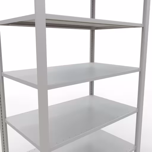 Abbildung Nr 13 des Artikels Grundregal, Büro-Fachbodenregal Stecksystem MULTIplus150, 2300 x 1000 x 600 mm (HxBxT), 7 Fachböden, Längenriegel, ohne Mittelanschlag, lichtgrau aus der Produktgruppe Büroregale von der Marke Schulte Lagertechnik