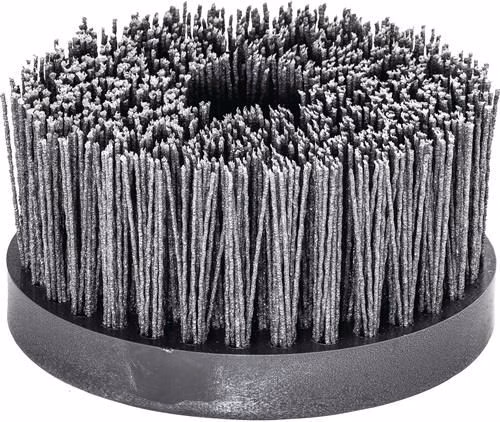 Brosse à disque, diamètre 130 mm, M14, poils abrasifs en SiC, grain 80, 2500 tr/min, LESSMANN, de la catégorie des brosses à godet et des brosses rondes, référence 4000840771