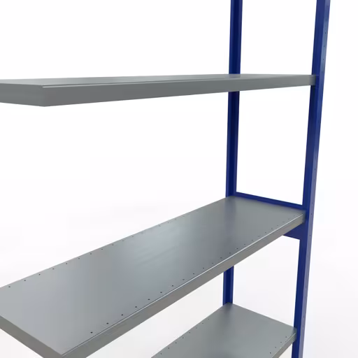 Abbildung Nr 15 des Artikels Anbauregal, Fachbodenregal Stecksystem MULTIplus250, 3000 x 1300 x 400 mm (HxBxT), 7 Fachböden, Längenriegel, RAL 5010 enzianblau/verzinkt aus der Produktgruppe Stecksystem von der Marke Schulte Lagertechnik