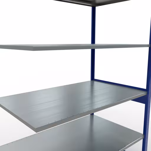 Produktbild Nr.6 des Artikels Anbauregal, Fachbodenregal Stecksystem MULTIplus150, 2500 x 1300 x 800 mm (HxBxT), 6 Fachböden, Längenriegel, RAL 5010 enzianblau/verzinkt aus der Produktreihe Stecksystem von der Marke Schulte Lagertechnik