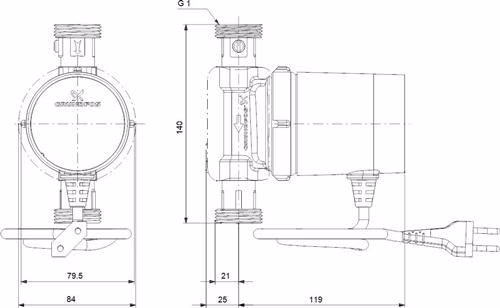 Zirkulationspumpe COMFORT 230 V, G 1Zoll, 140 mm UP 20-14 BX PM DE GRUNDFOS