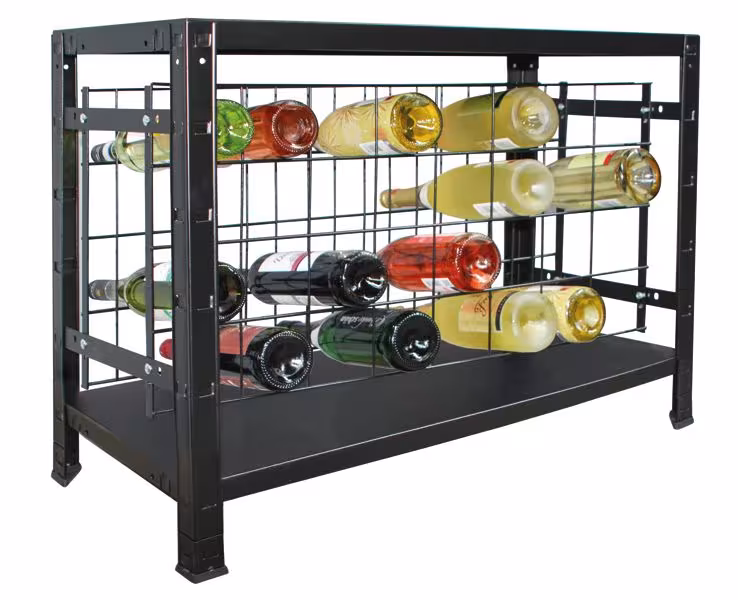 SCHULTE Regalwelt Weinregal für bis zu 32 Flaschen, 43x80x35 cm (HxBxT), schwarz von der Marke Schulte Regalwelt aus der Produktreihe Fachbodenregale