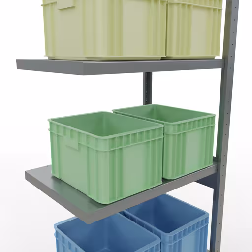 Produktbild Nr 14 des Artikels Anbauregal, Fachbodenregal Stecksystem MULTIplus250, 2500 x 750 x 500 mm (HxBxT), 6 Fachböden, Längenriegel, verzinkt Abbildung Nr 14 des Artikels Anbauregal, Fachbodenregal Stecksystem MULTIplus250, 2500 x 750 x 500 mm (HxBxT), 6 Fachböden, Längenriegel, verzinkt aus der Produktgruppe Stecksystem von der Marke Schulte Lagertechnik