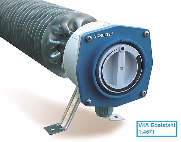 V4A Rippenrohrheizofen automatik, 230 V, Edelstahl 1.4571, IP66/67 von der Marke Schultze aus der Kategorie Rippenrohrheizgeräte