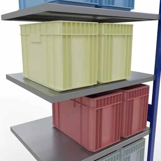 Produktbild Nr 17 des Artikels Anbauregal, Fachbodenregal Stecksystem MULTIplus330, 3000 x 1000 x 800 mm (HxBxT), 7 Fachböden, Längenriegel, RAL 5010 enzianblau/verzinkt Abbildung Nr 17 des Artikels Anbauregal, Fachbodenregal Stecksystem MULTIplus330, 3000 x 1000 x 800 mm (HxBxT), 7 Fachböden, Längenriegel, RAL 5010 enzianblau/verzinkt aus der Produktgruppe Stecksystem von der Marke Schulte Lagertechnik