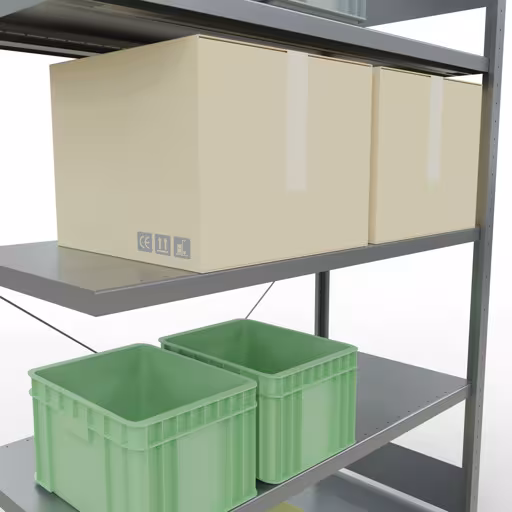 Produktbild Nr 13 des Artikels Stecksystem Anbauregal 2000x1300x600 mm, Typ 250 kg, verzinkt Abbildung Nr 13 des Artikels Stecksystem Anbauregal 2000x1300x600 mm, Typ 250 kg, verzinkt aus der Produktgruppe Stecksystem von der Marke Schulte Lagertechnik