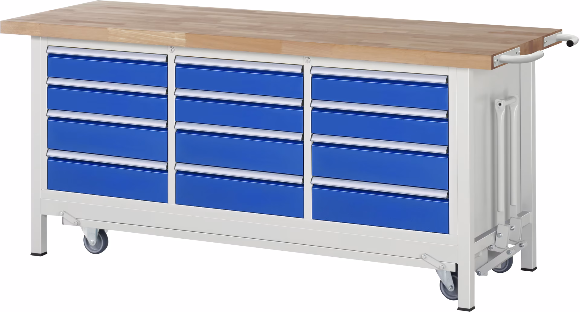 Werkbank mit Fahrgestell 8579, B2000xT700xH880mm, 12xSchublade-Teilauszug von Rau Werkbank mit Fahrgestell 8579, B2000xT700xH880mm, 12xSchublade-Teilauszug aus der Kategorie Werkbänke mit der Artikelnr. 05-8579A2-207B4F.11