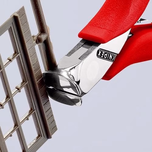 Detailbild 4024807 Elektronikvornschneider Länge 115mm Form 1 Facette nein spiegelpoliert Kunststoff -Überzug KNIPEX