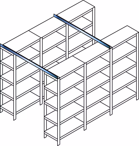 Querverbandset 2, 3000 mm, 40x40x2 mm (HxBxT) von der Marke Schulte Lagertechnik aus der Produktreihe Stecksystem