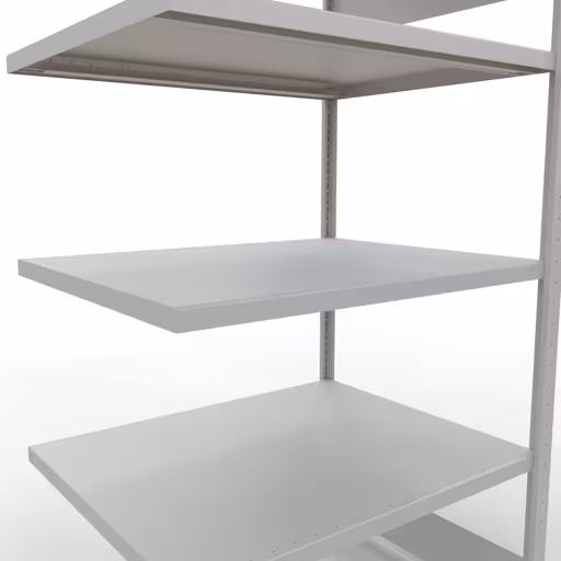 Abbildung Nr 9 des Artikels Anbauregal, Fachbodenregal Stecksystem MULTIplus250, 2000 x 1000 x 800 mm (HxBxT), 5 Fachböden, Längenriegel, RAL 7035 lichtgrau aus der Produktgruppe Stecksystem von der Marke Schulte Lagertechnik