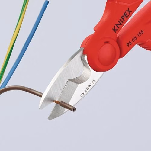 Elektriker-/Handwerkerschere Länge 155 mm 2-Komponenten-Hüllen KNIPEX