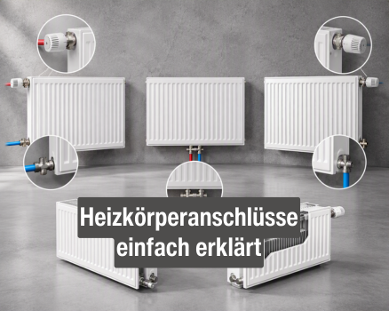 Heizkörperanschlüsse verstehen Mittelanschluss, Seitenanschluss, Ventil- und Kompaktheizkörper einfach erklärt