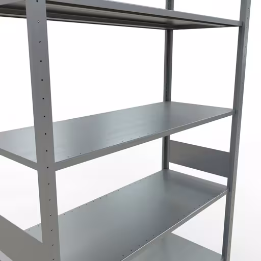 Produktbild Nr.13 des Artikels Grundregal, Fachbodenregal Stecksystem MULTIplus150, 3000 x 1300 x 500 mm (HxBxT), 7 Fachböden, Längenriegel, verzinkt aus der Produktreihe Stecksystem von der Marke Schulte Lagertechnik