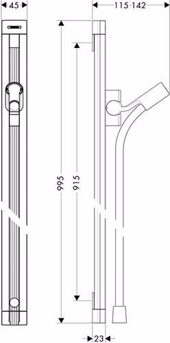 Hansgrohe Brausestange RAINDANCE UNICA S 900 mm chrom