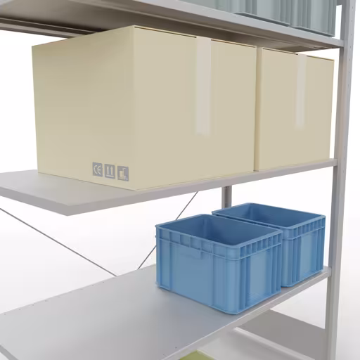 Andere Ansicht des Artikels Stecksystem Anbauregal 2000x1300x600 mm, Typ 150 kg, lichtgrau Andere Ansicht des Artikels Stecksystem Anbauregal 2000x1300x600 mm, Typ 150 kg, lichtgrau aus der Kategorie Stecksystem