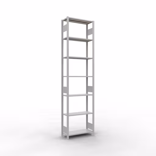 Grundregal, Fachbodenregal Stecksystem MULTIplus150, 3000 x 750 x 300 mm (HxBxT), 7 Fachböden, Längenriegel, RAL 7035 lichtgrau aus der Kategorie Grundregal mit der Artikelnummer 32632-75-LR