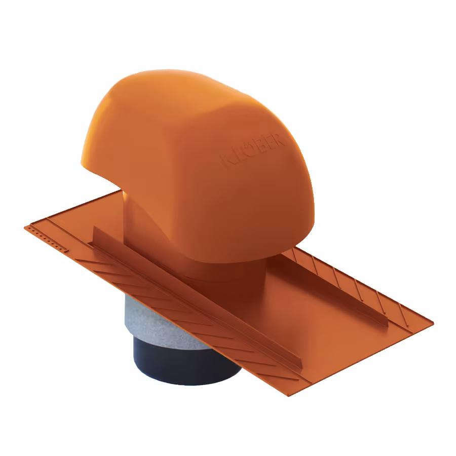Venduct ventilatieset aansluiting tot DN 160 voor leisteen en beverrood, thermisch geïsoleerd van Klöber Venduct ventilatieset, steile dakdoorgangen, artikelnr. KE0563-3-GD-0100