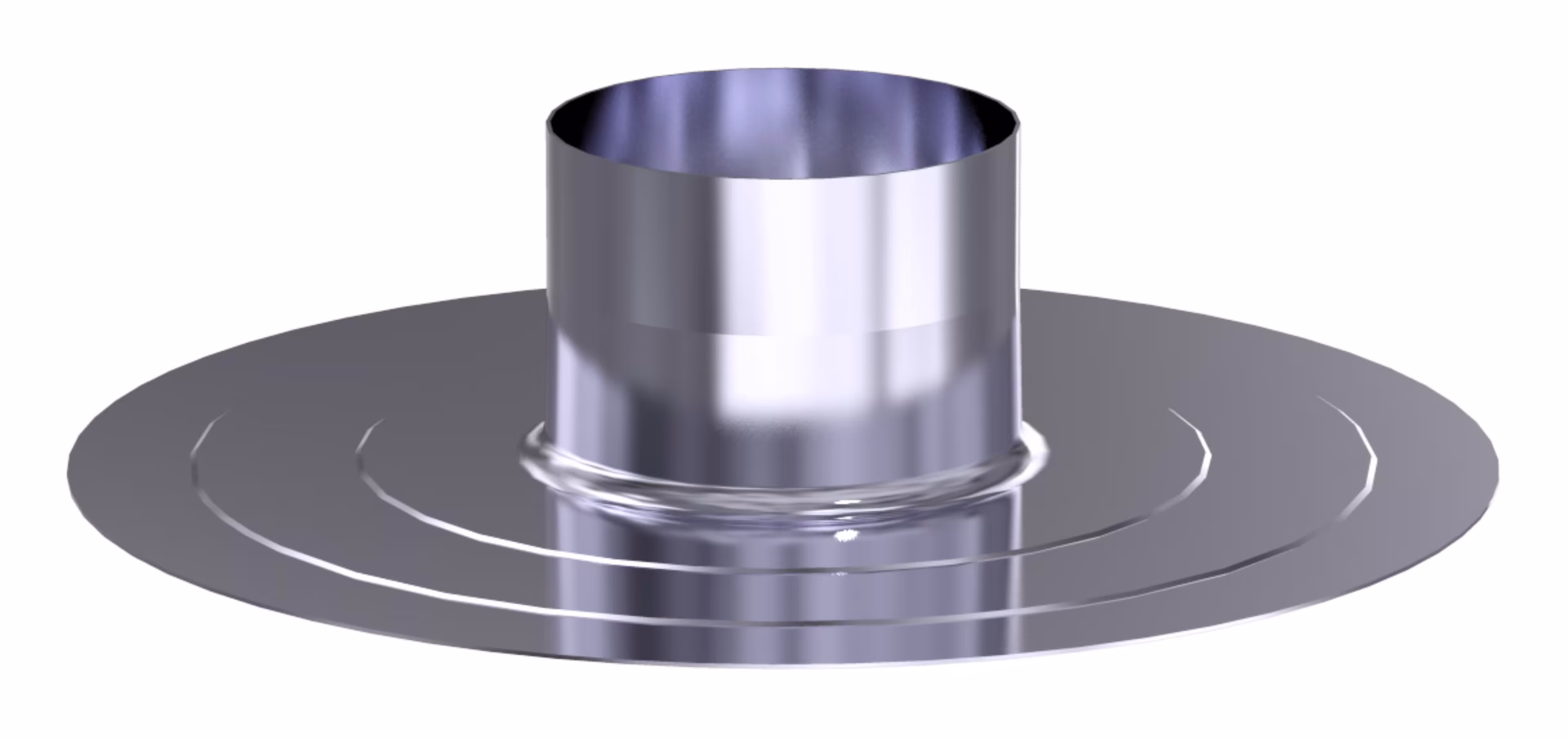 Flachdachkragen D125 D135 250 mm lang Aluminium aus der Kategorie Kunststoffabgassystem mit der Artikelnr. 000253