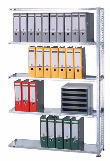 Anbauregal, Büro-Fachbodenregal Schraubsystem MULTIplus85, 1800 x 750 x 300 mm (HxBxT), 5 Fachböden, verzinkt, ohne Anschlagleiste von der Marke Schulte Lagertechnik Anbauregal, Büro-Fachbodenregal Schraubsystem MULTIplus85, 1800 x 750 x 300 mm (HxBxT), 5 Fachböden, verzinkt, ohne Anschlagleiste aus der Kategorie Schraubsystem mit der Artikelnummer 10433