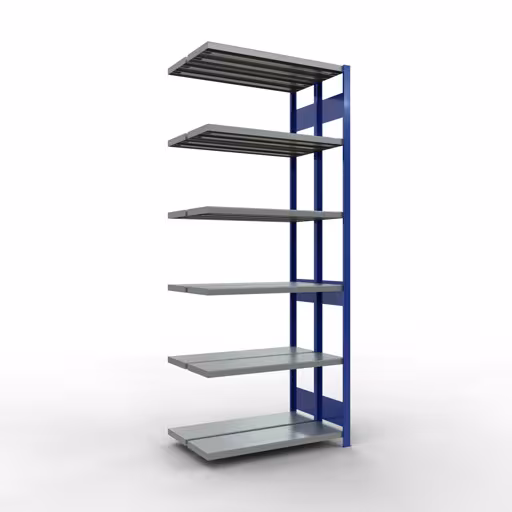 Anbauregal, Doppelregal, Fachbodenregal Stecksystem MULTIplus250, 2500 x 1000 x (2x300) mm (HxBxT), 2x6 Fachböden, Längenriegel, RAL 5010 enzianblau von der Marke Schulte Lagertechnik Anbauregal, Doppelregal, Fachbodenregal Stecksystem MULTIplus250, 2500 x 1000 x (2x300) mm (HxBxT), 2x6 Fachböden, Längenriegel, RAL 5010 enzianblau aus der Kategorie Doppelregale mit der Artikelnummer 33236-B