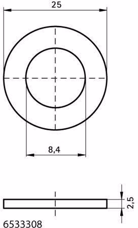 Unterlegscheibe Typ 653 flach, elektrolytisch verzinkt Karosserieausführung, 8,5 x 25 mm WALRAVEN