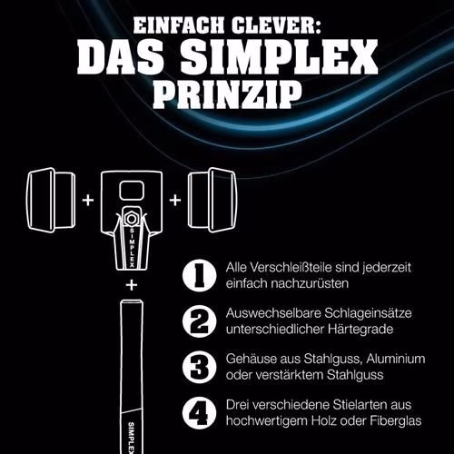 Spalthammer SIMPLEX 4100 g Stiel-Länge 850 mm Hickorystiel HALDER