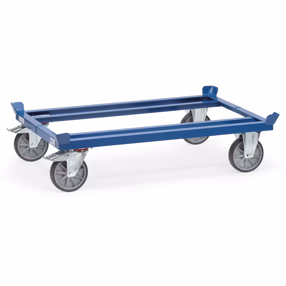 Paletten-Fahrgestell 22799 - TPE Breite 610 mm, Länge 810 mm von der Marke Fetra Paletten-Fahrgestell - TPE robuste Winkelstahl-Schweißkonstruktion, mit 4 Fangecken, pulverbeschichtet, blau RAL 5007 Typ Ladeflächenbreite: 610 mm aus der Kategorie Paletten-Fahrgestelle mit der Artikelnr. 22799