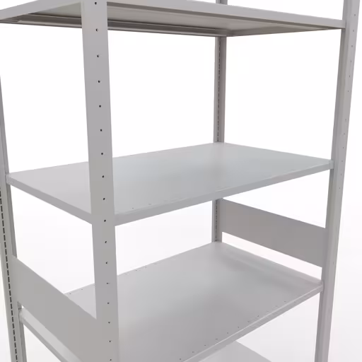 Grundregal, Fachbodenregal Stecksystem MULTIplus150, 3000 x 1000 x 600 mm (HxBxT), 7 Fachböden, Längenriegel, RAL 7035 lichtgrau von Schulte Lagertechnik aus der Kategorie Stecksystem