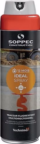 12 pezzi - Spray di marcatura rosso neon IDEAL, bomboletta spray da 500 ml, del marchio Soppec Spray per marcatura IDEAL da 500 ml, categoria spray per marcatura, codice articolo 4000354904
