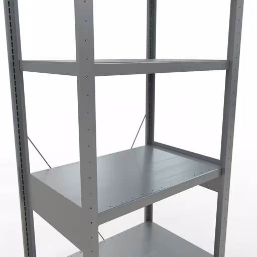 Abbildung Nr 8 des Artikels Grundregal, Fachbodenregal Stecksystem MULTIplus250, 2500 x 750 x 500 mm (HxBxT), 6 Fachböden, Kreuzstrebe, verzinkt aus der Produktgruppe Stecksystem von der Marke Schulte Lagertechnik