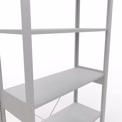 Grundregal, Fachbodenregal Stecksystem MULTIplus85, 2500 x 1000 x 400 mm (HxBxT), 6 Fachböden, Kreuzstrebe, RAL 7035 lichtgrau aus der Kategorie Grundregal mit der GTIN 4004514203458 Grundregal, Fachbodenregal Stecksystem MULTIplus85, 2500 x 1000 x 400 mm (HxBxT), 6 Fachböden, Kreuzstrebe, RAL 7035 lichtgrau von der Marke Schulte Lagertechnik aus der Produktreihe Stecksystem