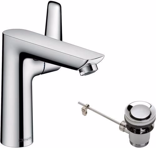 Hansgrohe Einhebel-Waschtischmischer TALIS E 150 Nennweite 15 mit Ablaufgarnitur G 1 1/4 Zoll chrom
